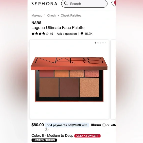 Nars laguna face Makeup Palette with Warm Tones - Picture 7 of 8